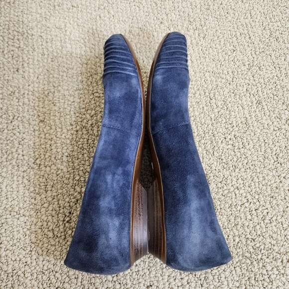 Naturalizer Shoes Mitzy Slip On Flats Blue Suede Round Toe Work Wear Size 7 Wide - Picture 3 of 12